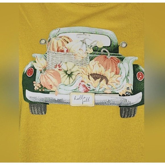 Women's Truck Load Tee T-shirt fall short sleeve crew neck size M mustard yellow - Picture 7 of 7